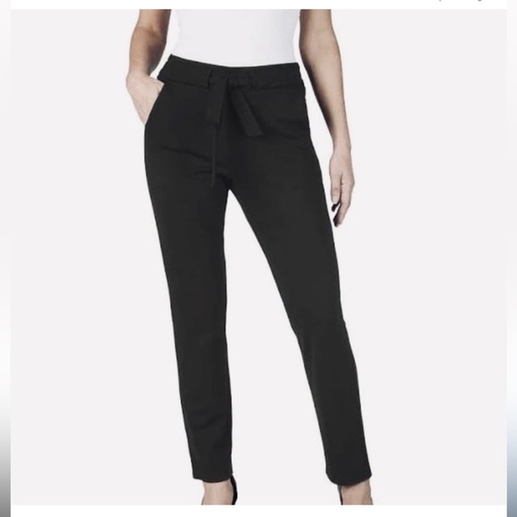 BADGLEY MISCHKA ~ dark navy tie front pants ~ size XS - Picture 1 of 9